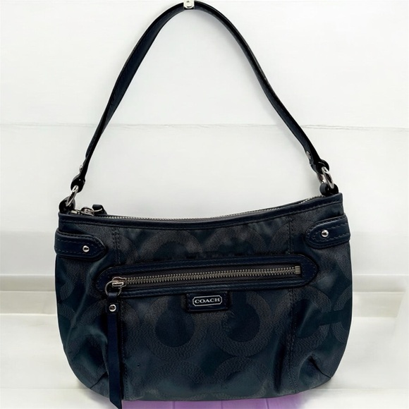 Coach Gray and Blue with Shimmer Shoulder Bag | Very Good Condition - Picture 1 of 15